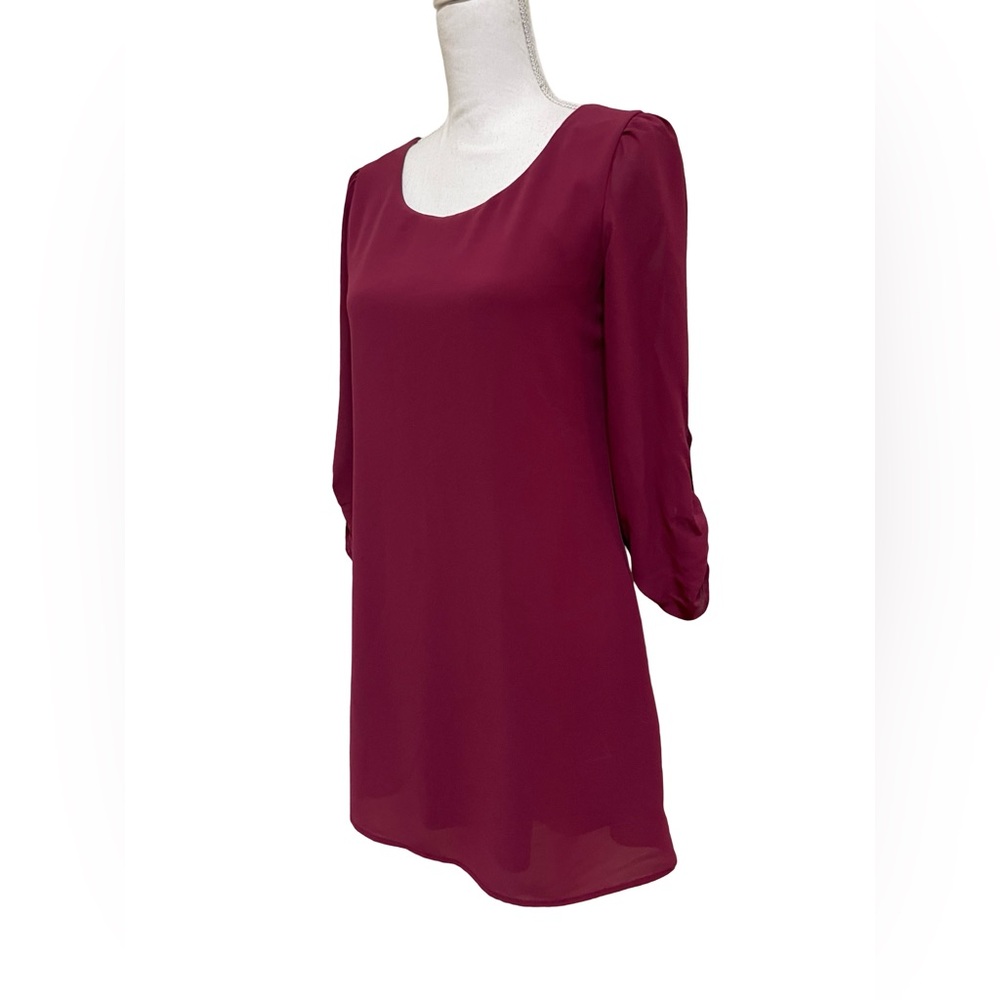 Speechless 3/4 sleeve dress burgundy